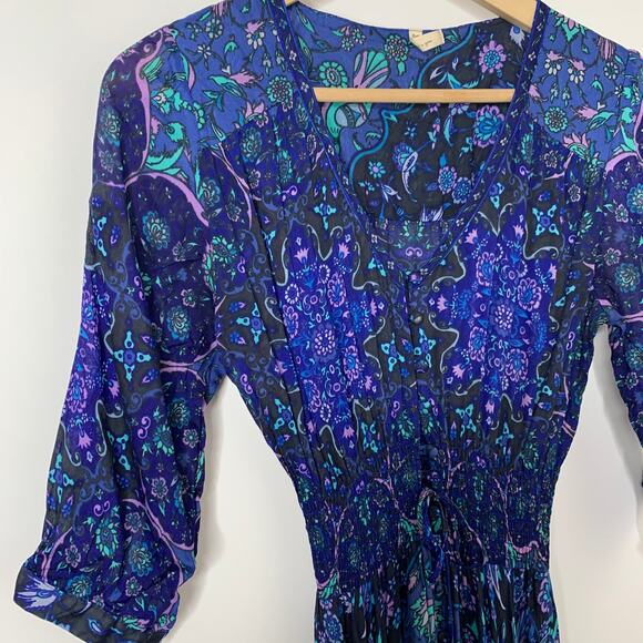 Spell Kiss The Sky Gown XS Bluejay Vintage Duster Lightweight Sheer Boho - Picture 6 of 15